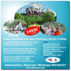 ¡COMPLETO! – Viaje Espiritual a Sri Lanka en Noviembre 2019 con Ana Francisca García Trelles ¡COMPLETO! – Viaje Espiritual a Sri Lanka en Noviembre 2019 con Ana Francisca García Trelles